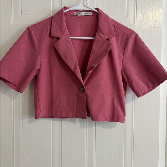 Zara Women's Pink Blazer Jacket With Paired Shorts - Picture 2 of 7